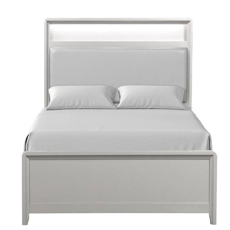 Contemporary Champagne Finish 1PC Bed with USB Ports