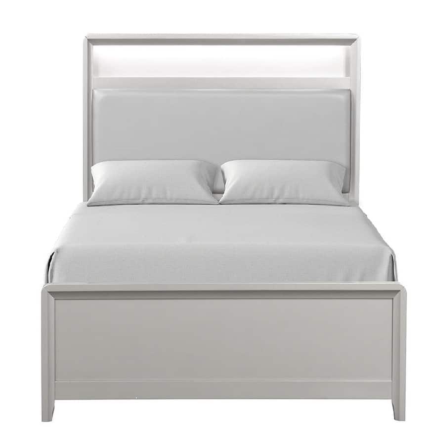 Contemporary Champagne Finish 1PC Bed with USB Ports