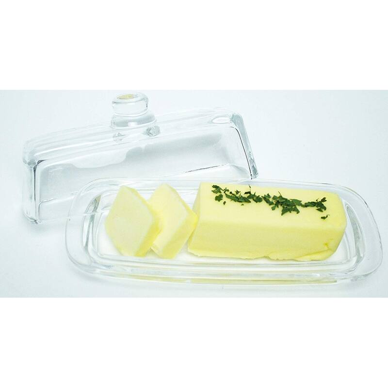 Bezrat 2 PC Crystal French Butter Dish