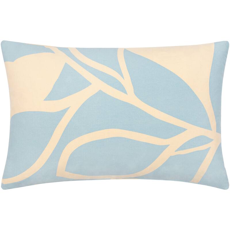 Artistic Weavers Fionn Nature-Inspired Abstract Throw Pillow - 13"H x 20"W - Cover Only - Light Blue