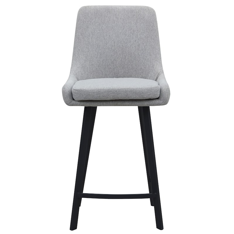 Leick Home Upholstered Back Counter Height Stool with Steel Base Set of 2