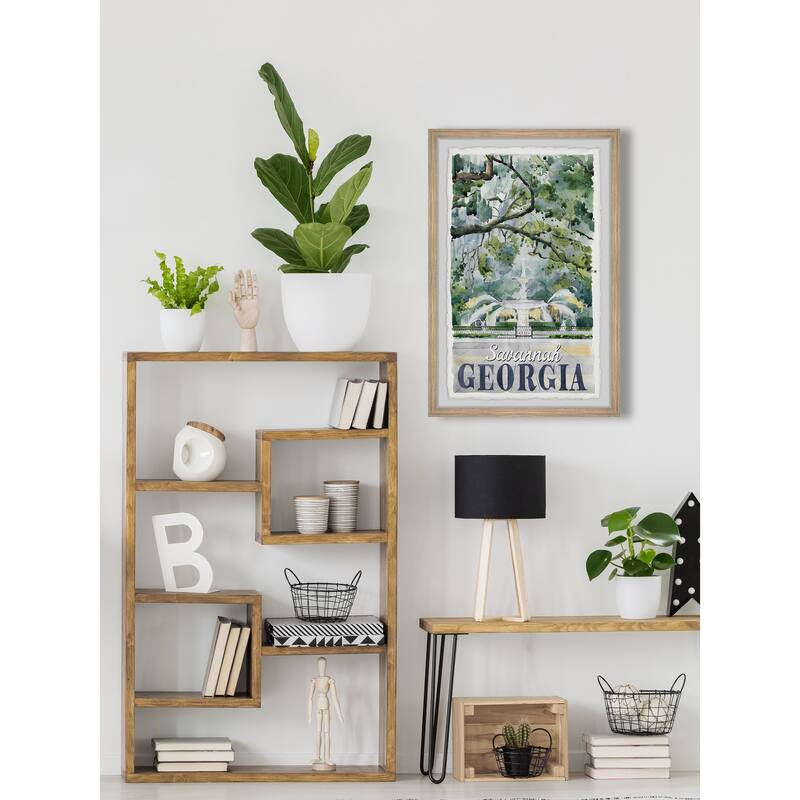 'Forsyth Park Fountain in Savannah, Georgia' Framed Painting Print