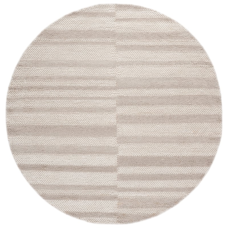 SAFAVIEH Handmade Natura Morane Wool Rug - 6' Round - Beige/Ivory