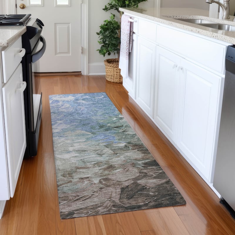Premium Washable Super Soft Modern Current Mayfield Rug - Denim - 2'3" x 7'6"