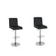 preview thumbnail 8 of 24, Adjustable Bar stool Faux Leather Tufted Chrome Base Set of 2