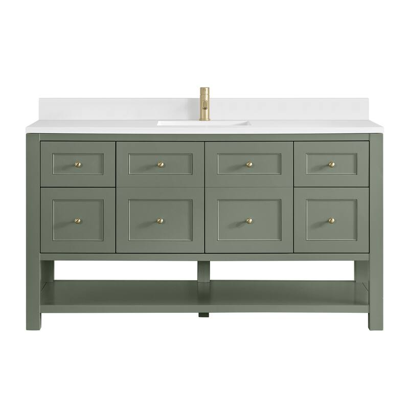 Breckenridge 60" Single Vanity, Smokey Celadon - 60S