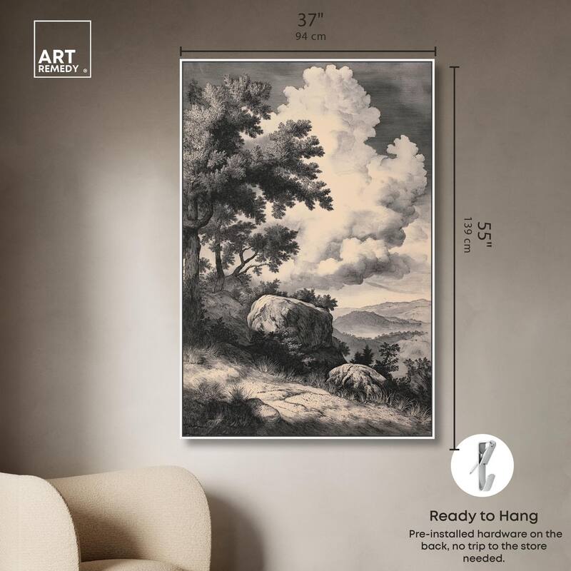 Chiaroscuro Cliffs Canvas by Art Remedy