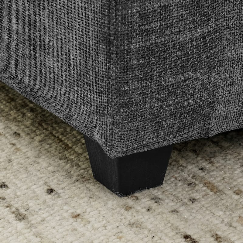 140" Comfy Wooden Sectional Sofa with Ottomans & Throw Pillows