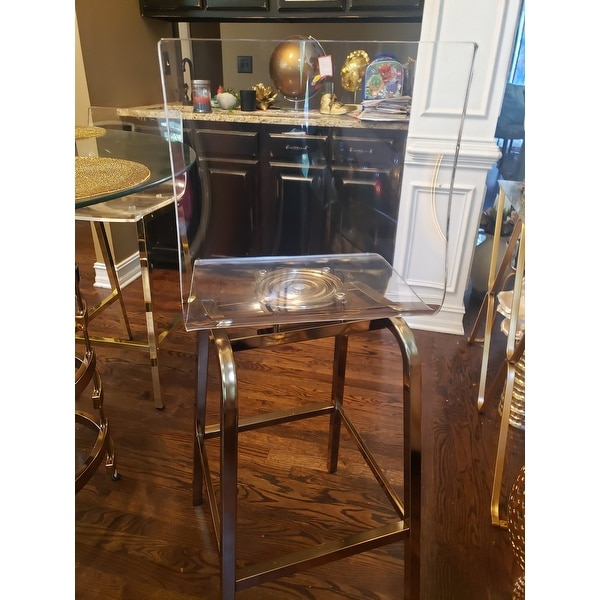 Miles Clear Acrylic Swivel High Back Bar Stools With Back By