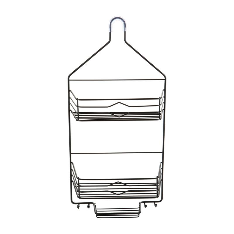 Bath Bliss 2 Tier Aztec Shower Caddy - 10.63 x 4.69 x 22.05 - Black