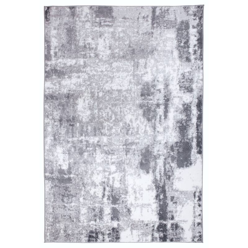 World Rug Gallery Contemporary Abstract Distressed Area Rug