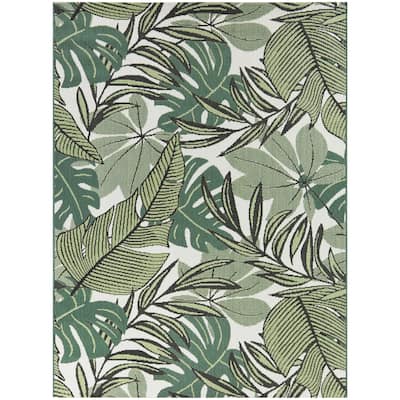 Aquilina Tropical Botanical Indoor/Outdoor Area Rug - 7'10" x 9'10"