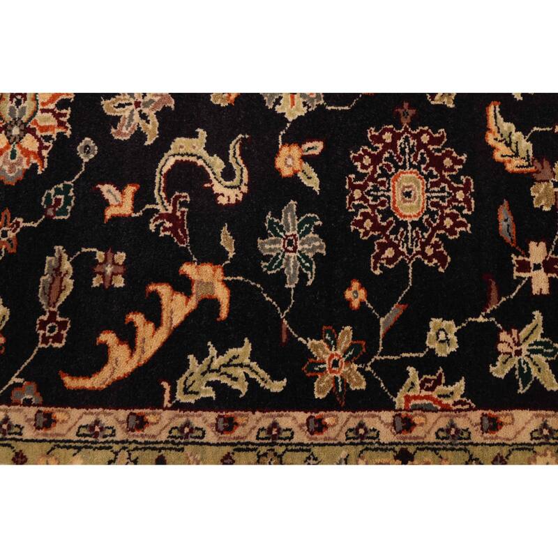 ECARPETGALLERY Hand-knotted Finest Agra Jaipur Black Wool Rug - 5'1 x 7'0