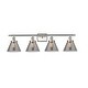 preview thumbnail 36 of 61, Innovations Lighting Ballston Urban Cone - 4 Light 38" Bath Vanity Light Brushed Satin Nickel Finish/Plated Smoke