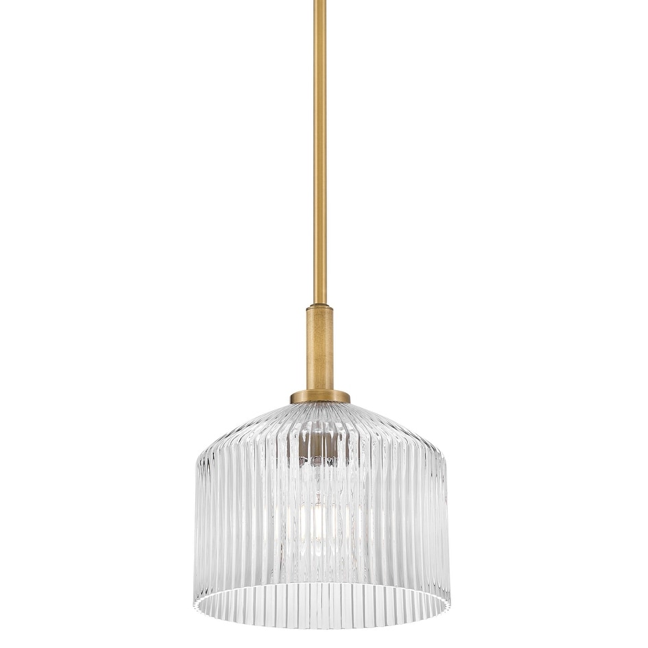 Lark 83727 Lisette 1 Light 9" Wide Mini Pendant with Ribbed Glass