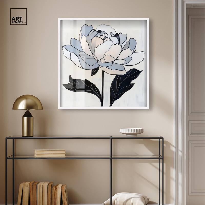 Gray Scale Flower I Shadowbox by Art Remedy