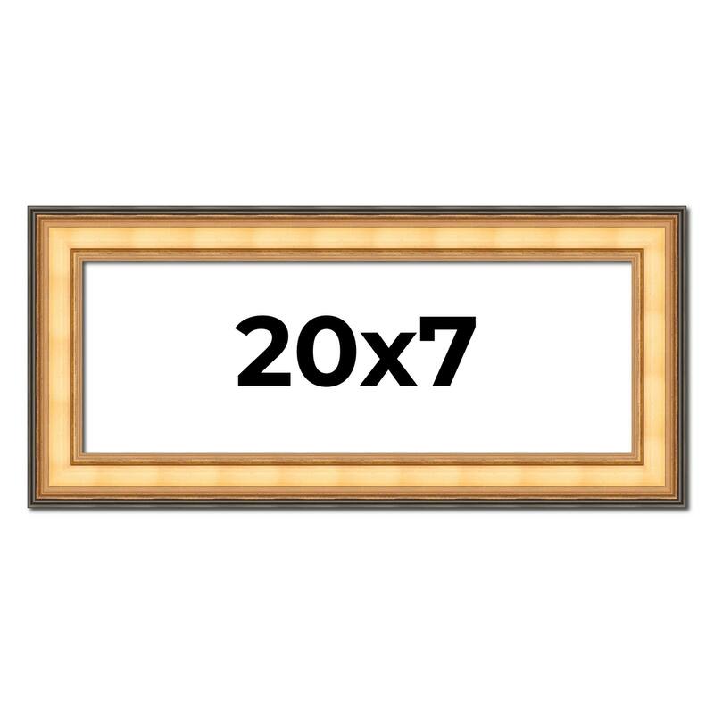 20x7 Frame Gold Plein Aire Solid Wood Picture Frame Width 2 Inches |