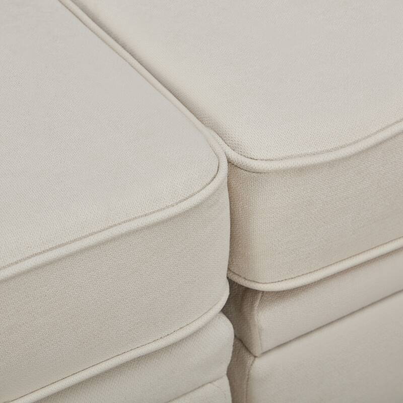 Beige 115.1'' Large U-Shaped 6-Seat Sofa with Storage