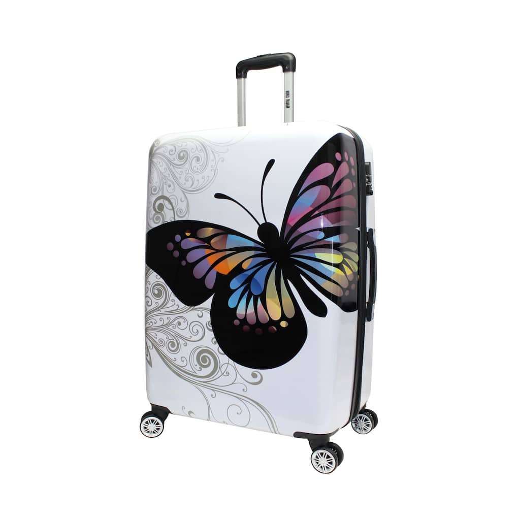 World Traveler Butterfly 24-inch Expandable Hardside Spinner Suitcase