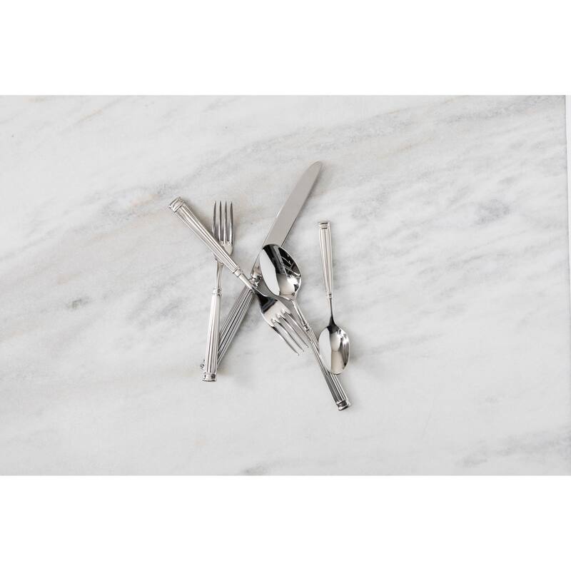 Fortessa Doria 18/10 Stainless Steel, 5PC Flatware Set (Service for 1), Silver - 5 Piece Set