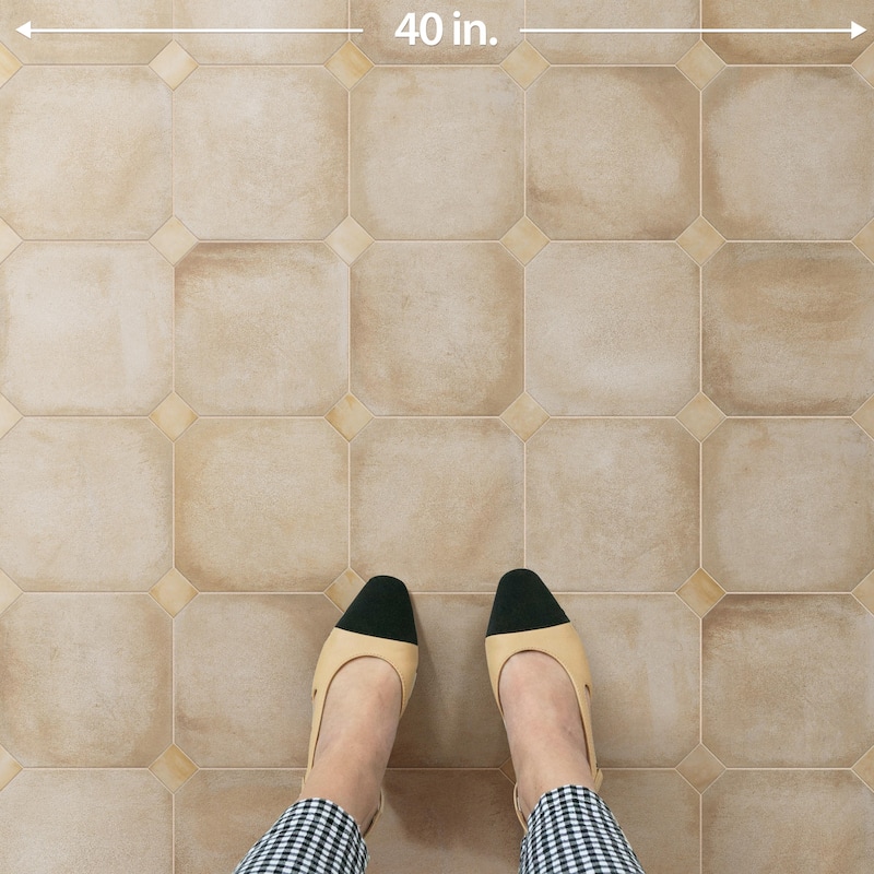 Merola Tile Laverton Octagon Beige 7-7/8" x 7-7/8" Porcelain Floor and Wall Tile