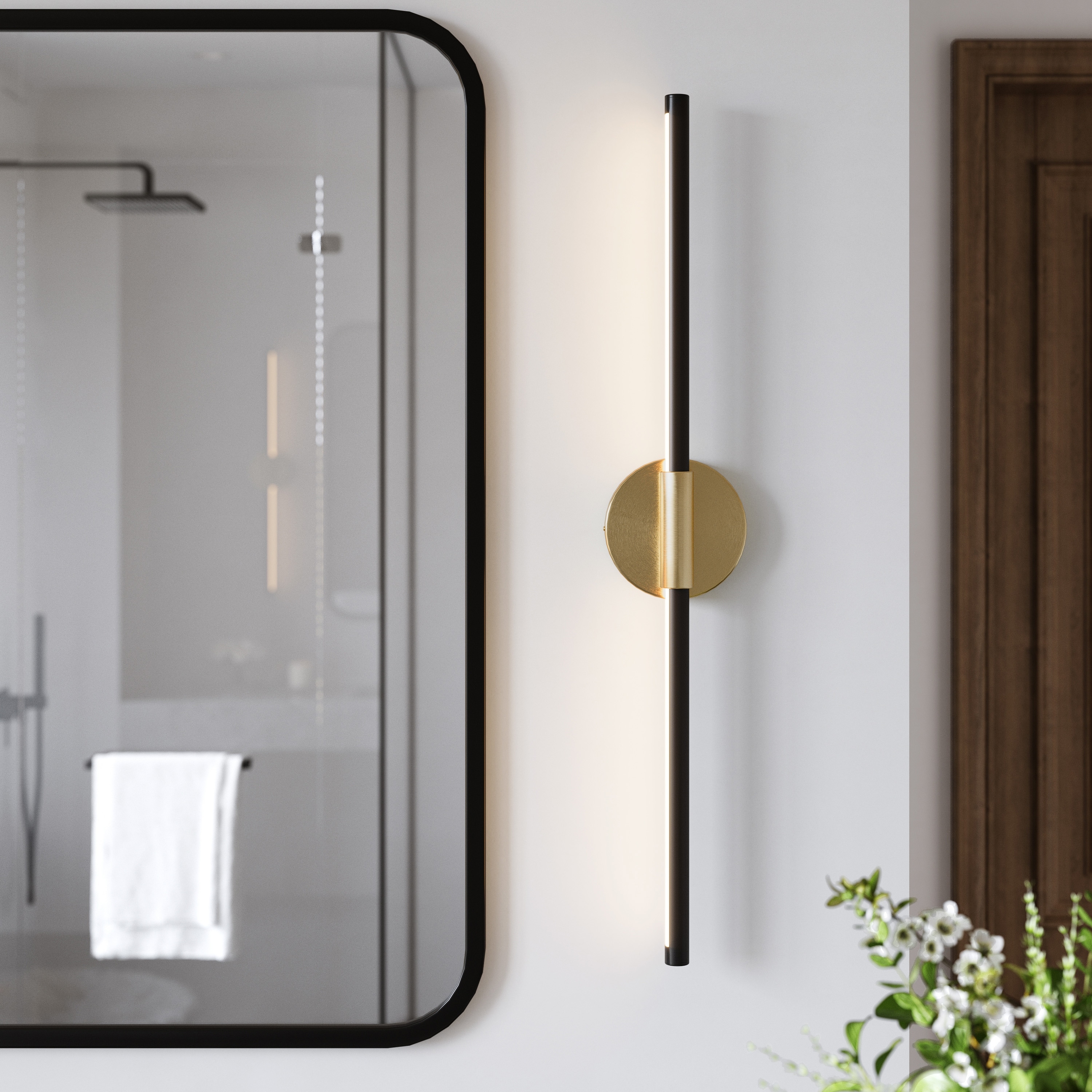 2 Pack Modern Linear LED Fixtures 28'' Bath Vanity Light Mirror Sconce