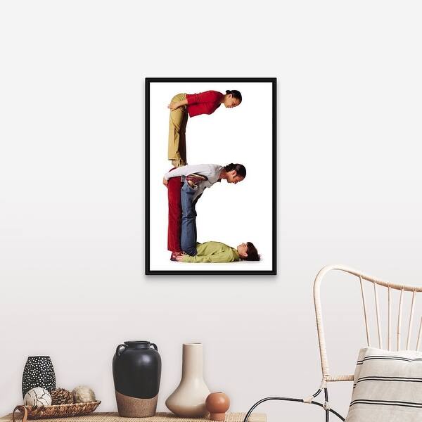 Shop Three Young Adults In Colorful Clothes Create The Letter E