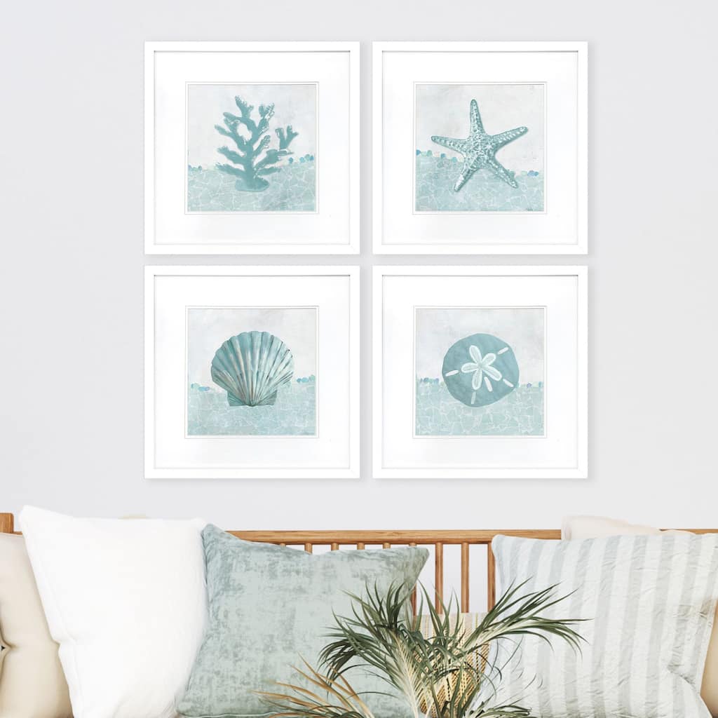 Paragon Coastal Mosaic Framed Art - Set of 4
