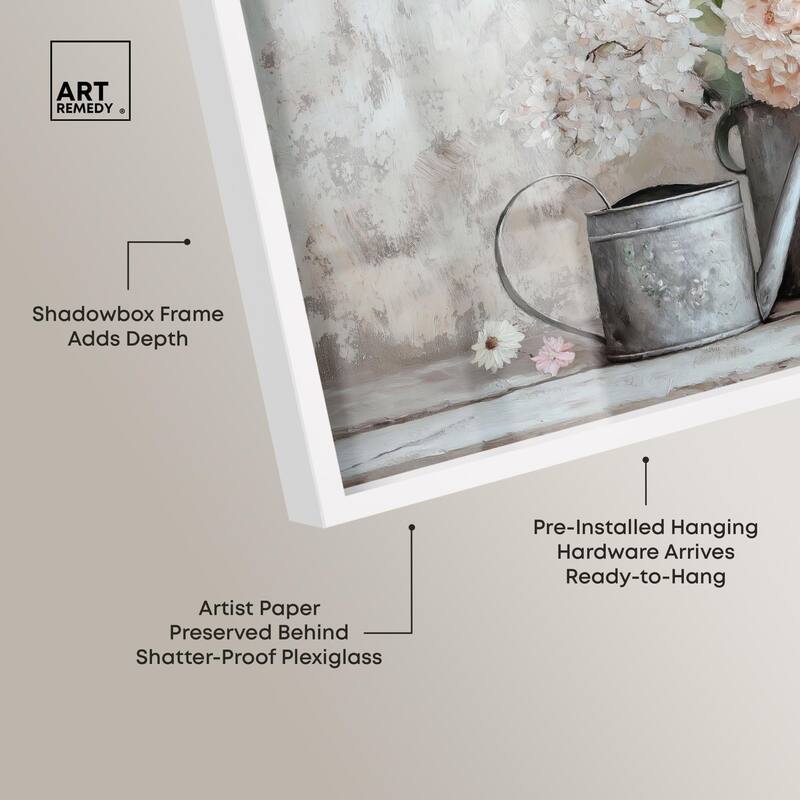 Can and White Blooms Shadowbox by Art Remedy