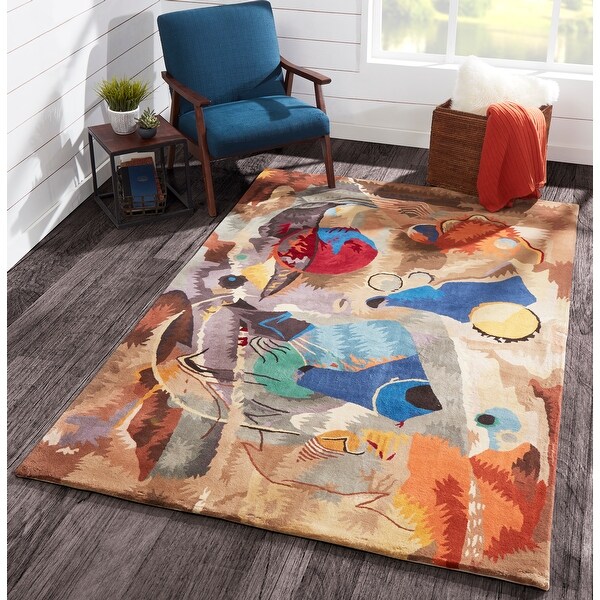 Momeni New Wave White Hand-Tufted and Hand-Carved Wool Runner Rug - 2'6" x 12' Runner