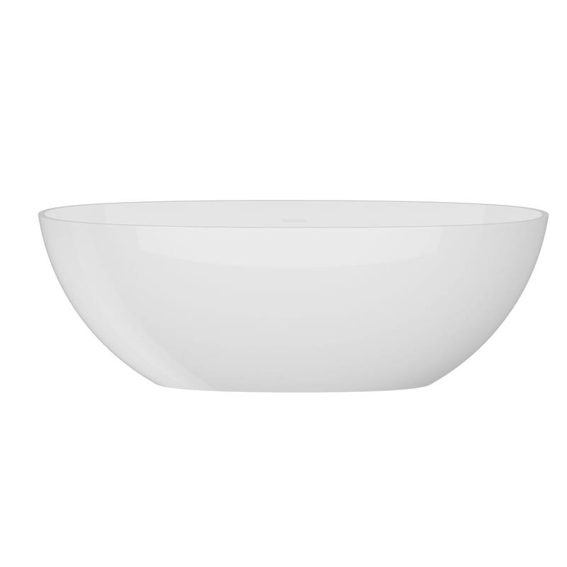 65" Glossy White Solid Surface Bathtub