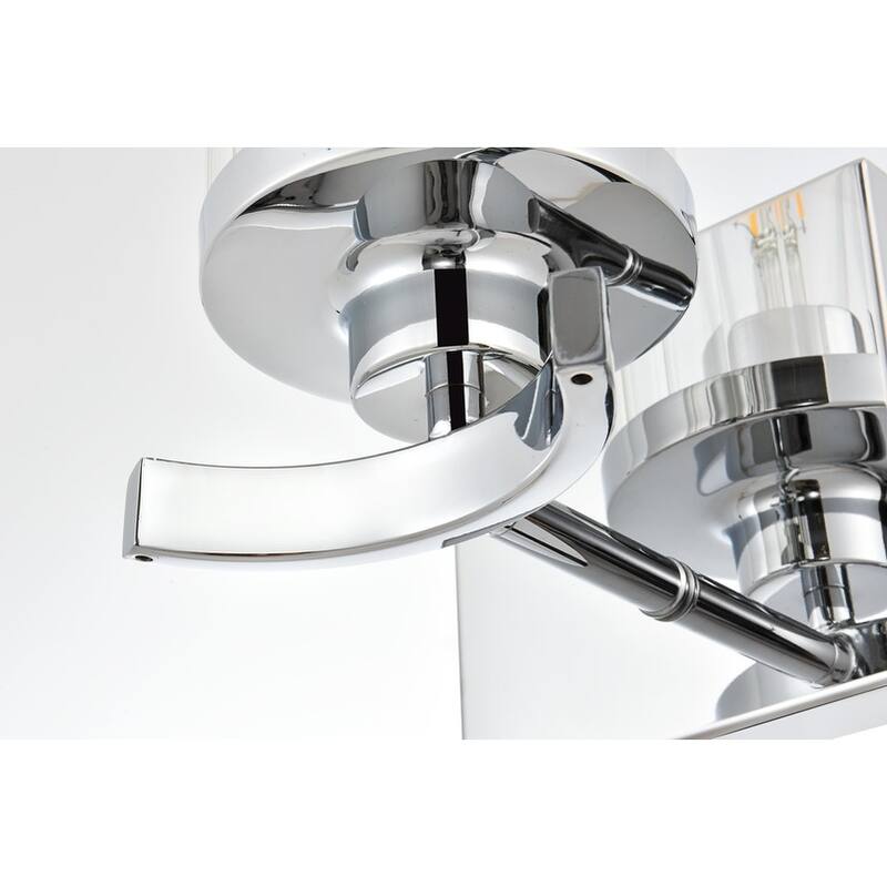 Silvia 1 Light Black and Clear Bath Sconce