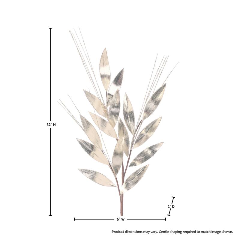 32" Metallic Laurel Leaf Grass Spray