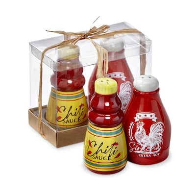 Hot Sauce Themed Collectable Ceramic Decorative Salt and Pepper Shaker Sets