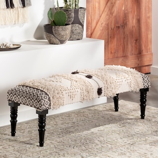 Livabliss Bollin Bohemian Upholstered Bench - 18" x 48" x 16"