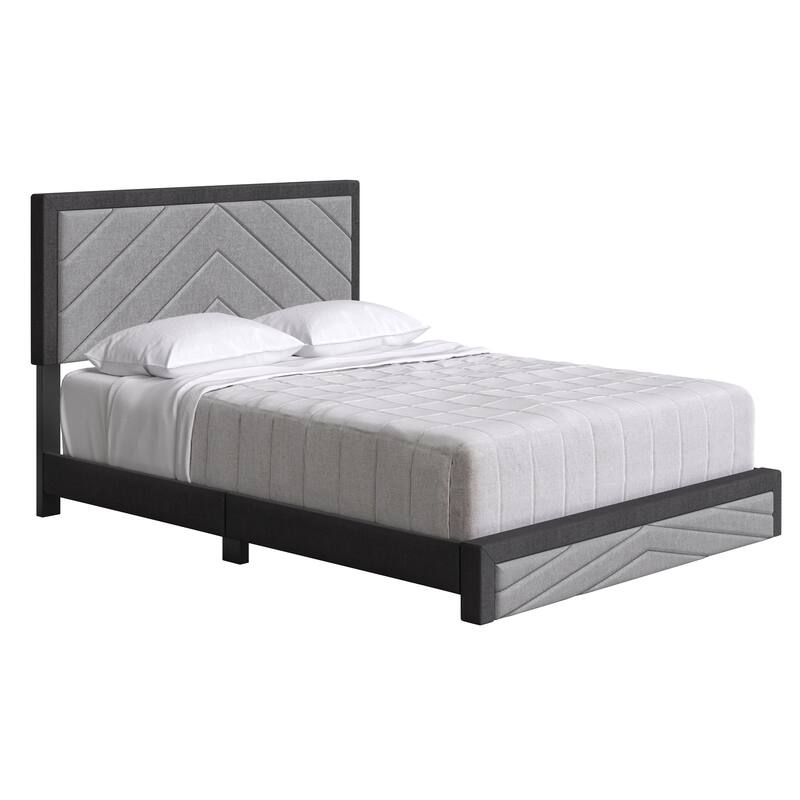 Boyd Sleep Barcelona Diagonal Linen Upholstered Platform Bed Frame