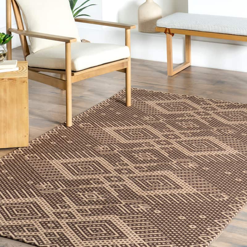 Nuloom Leith Geometric Cotton-Blend Area Rug