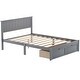 preview thumbnail 14 of 15, Solid Wood Full Size Platform Bed Frame with Under-Bed Drawers, Slats