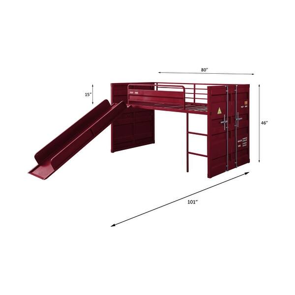 ACME Cargo Twin Loft Bed with Slide in Red Bed Bath & Beyond 32710505