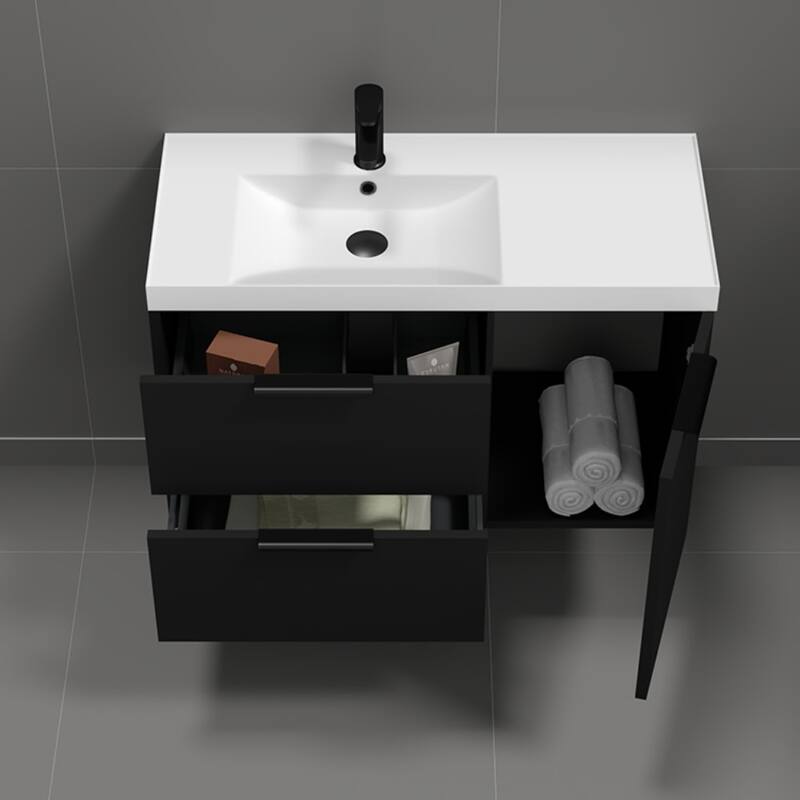 Nameeks Lisbon-3619-W Lisbon 36" Wall Mounted Single Basin Vanity Set