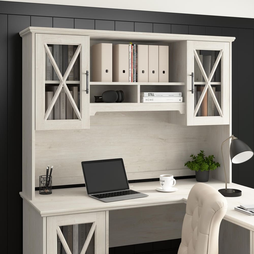 Lennox 60W Farmhouse Hutch for Desk and Buffet by Bush Furniture