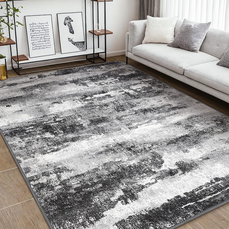 Mcow Modern Abstract Dark Soft Polyester Area Rug