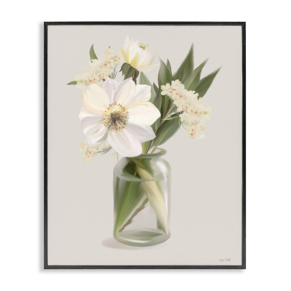 Stupell Spring Flower Bundle Vase Framed Giclee Art Design By House Fenway