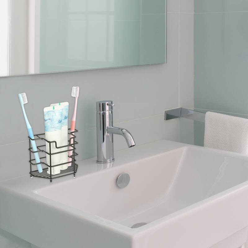 3 Slots 304 Stainless Steel Toothbrush Holder, Toothpaste Holder Stand - Black