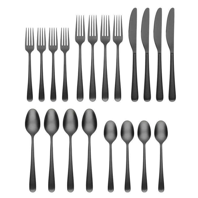 Rafael Black Flatware, 20Piece Set Bed Bath & Beyond 39678527