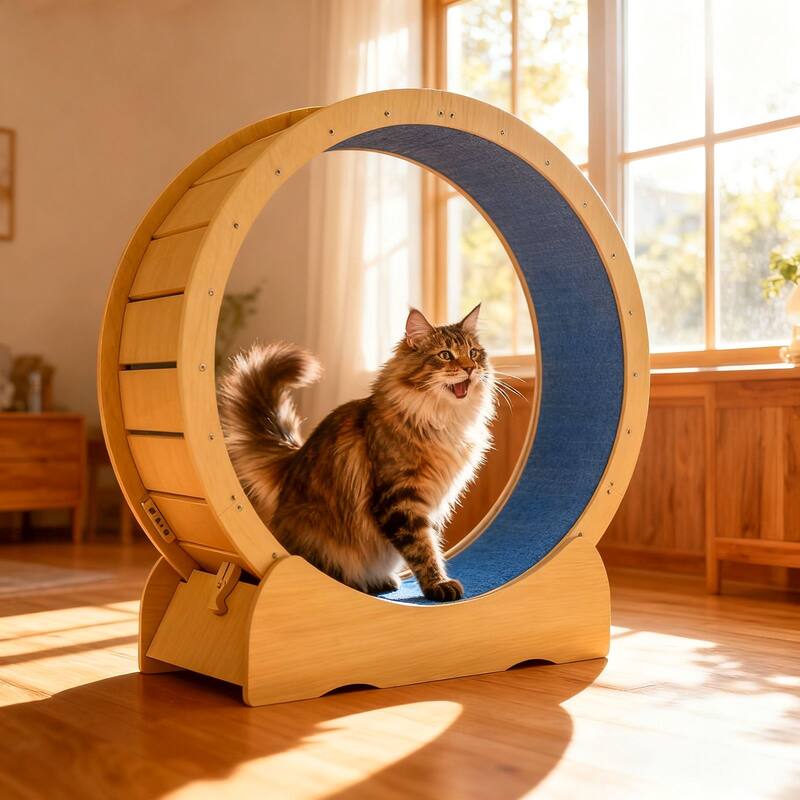 42 inch Cat Treadmill Wheel with Detachable Carpeted Runway