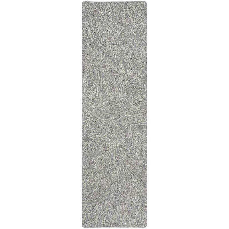 Michael Amini Star Contemporary Textured Botanical Abstract Glam Area Rug