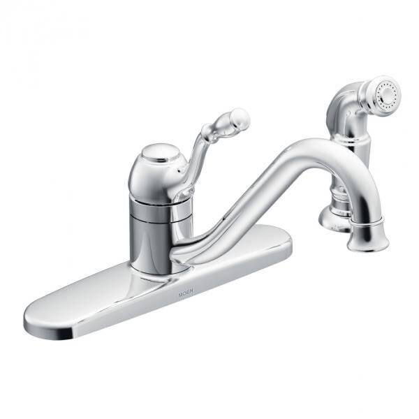 Shop Moen Ca87009 Lindley One Handle Low Arc Kitchen Faucet Chrome Finish Overstock 24320280
