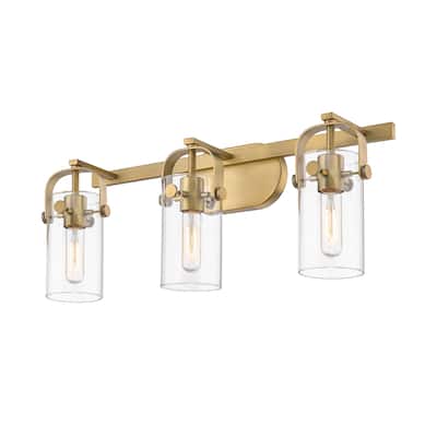 Innovations Lighting Pilaster II Cylinder - 3 Light 7" Wall-Mounted Bath Vanity Light