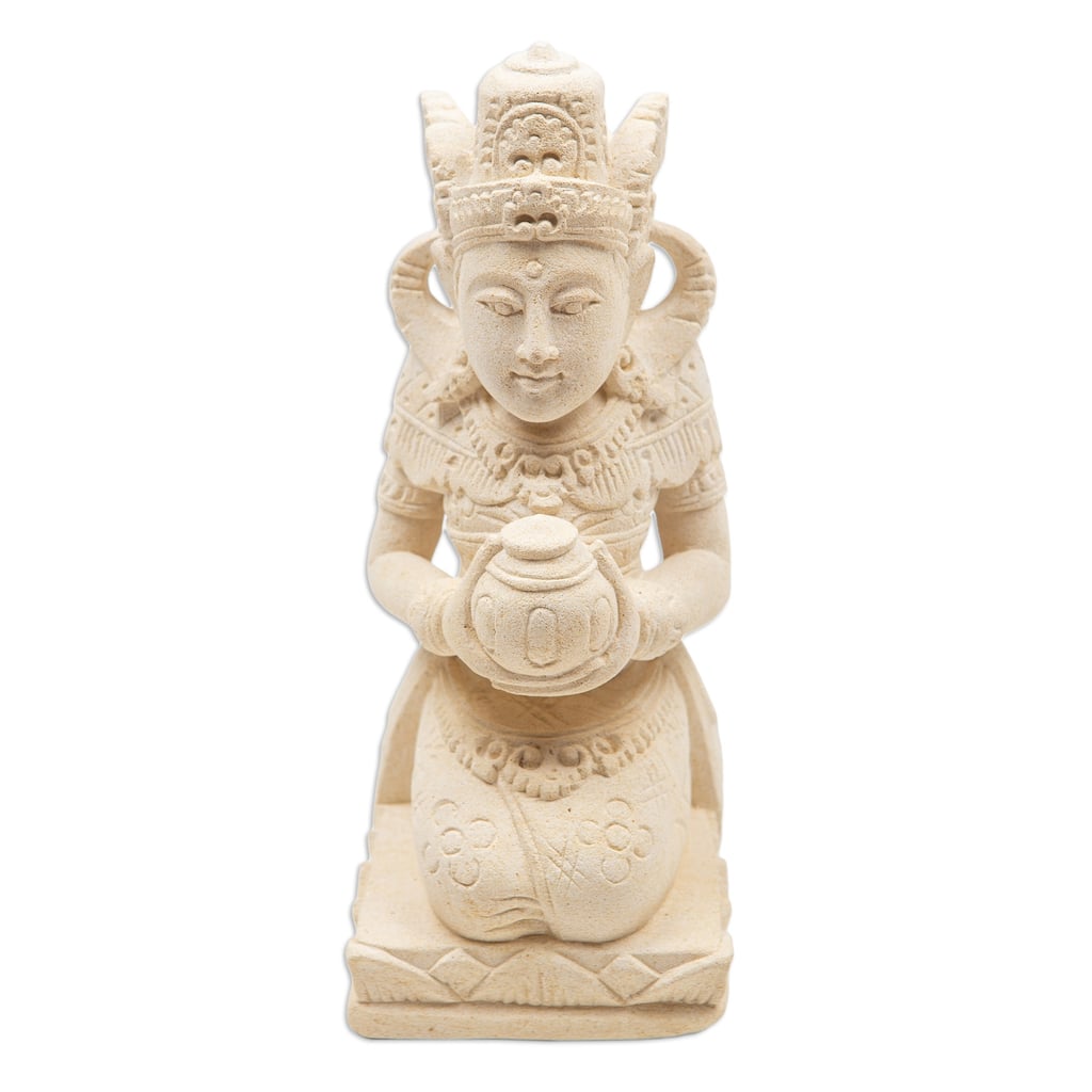 Novica Handmade Goddess Of Rice Sandstone Statuette